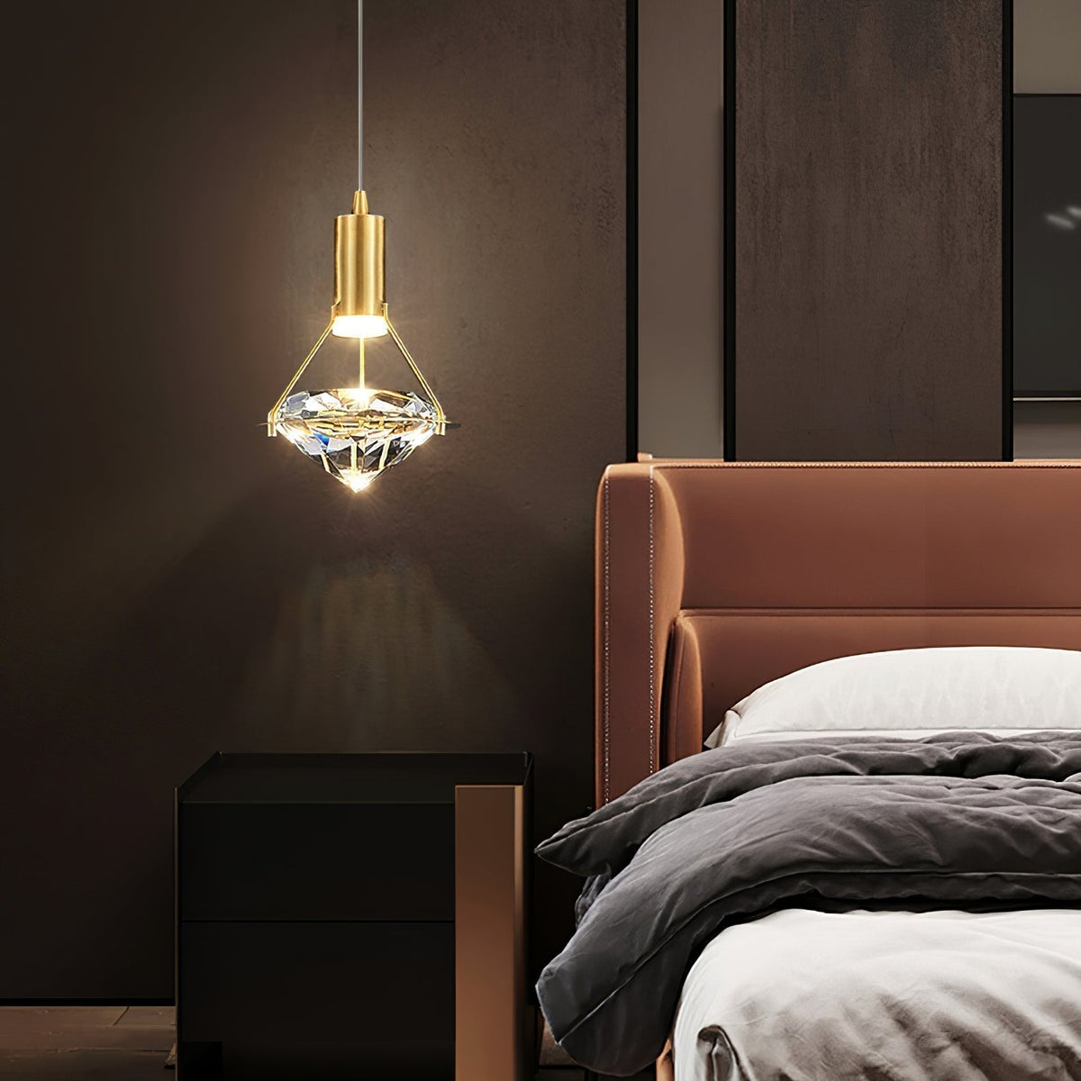 Cira Pendant Lamp Brass Crystal Elegant