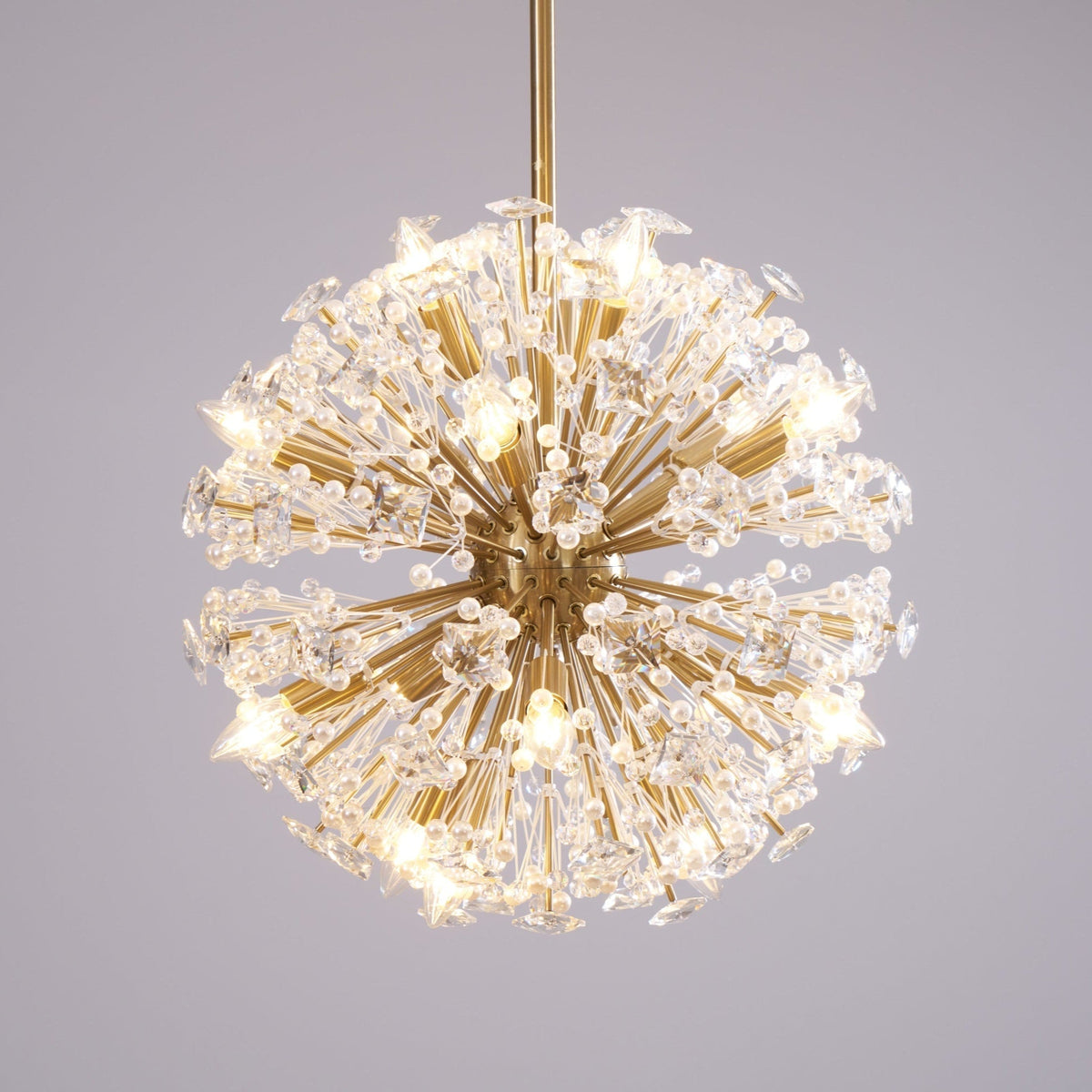 Zene Chandelier Dickinson Gold Crystal Starburst