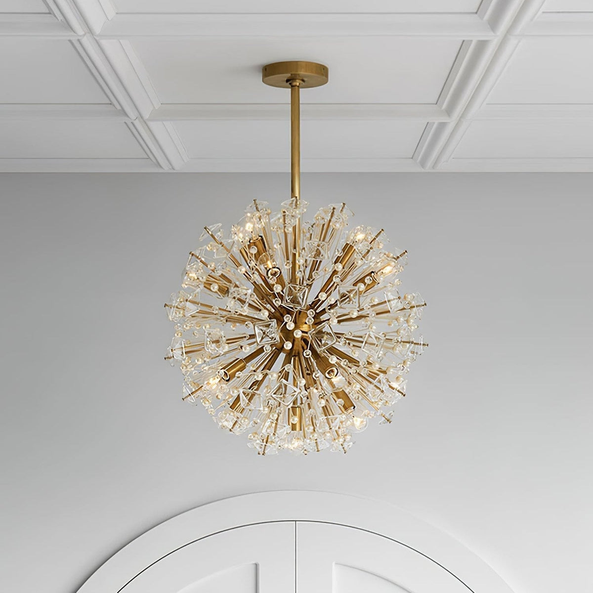 Zene Chandelier Dickinson Gold Crystal Starburst