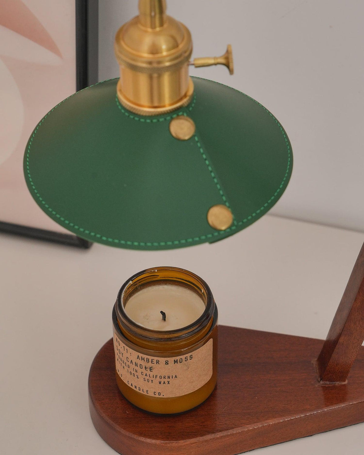 Elvuia Green Wood Table Lamp