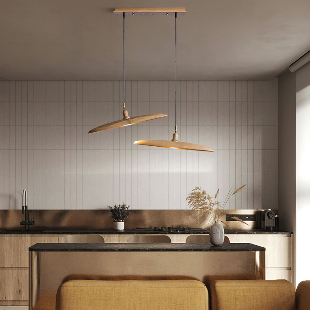 Zelirira Blade Wood Pendant Light
