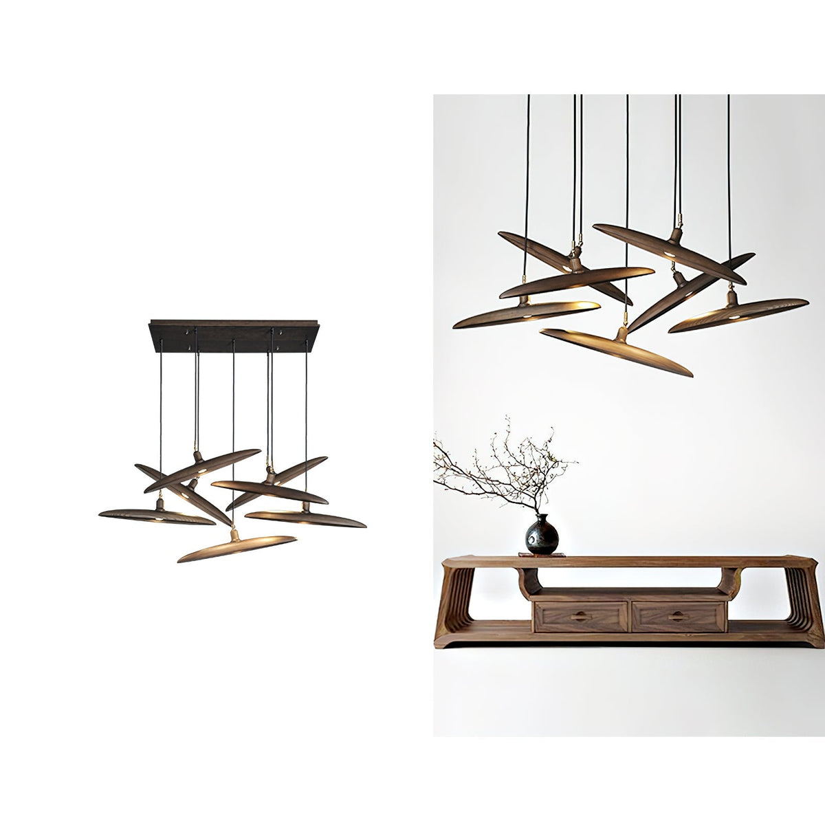 Zelirira Blade Wood Pendant Light