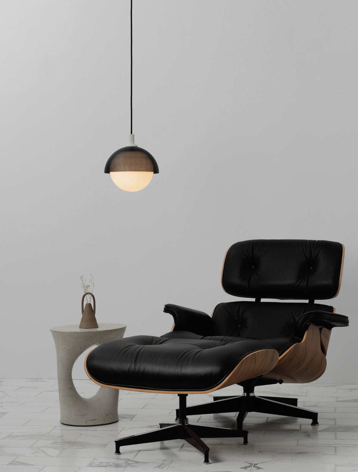 Pith Modern Minimalist Dome Perforated Wooden Pendant Lamp