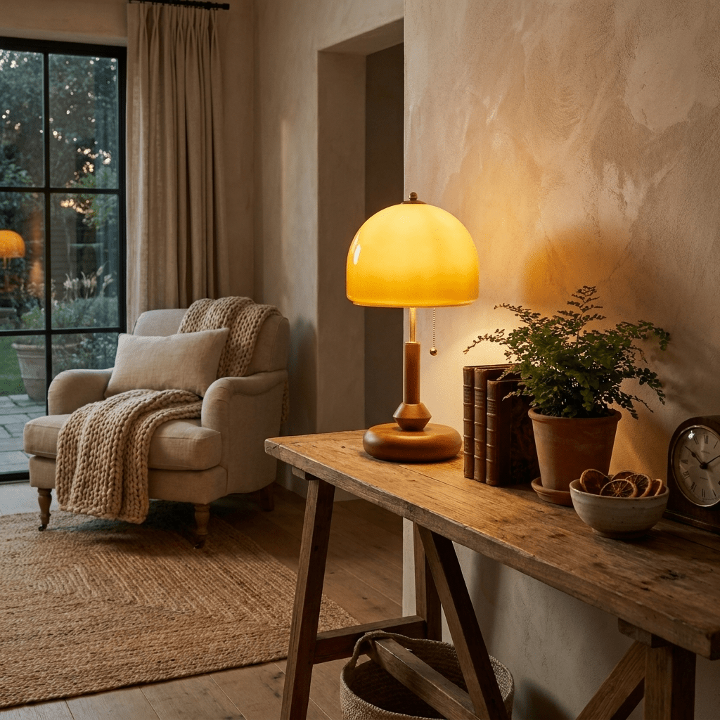 Waola Dome Wooden Table Lamp