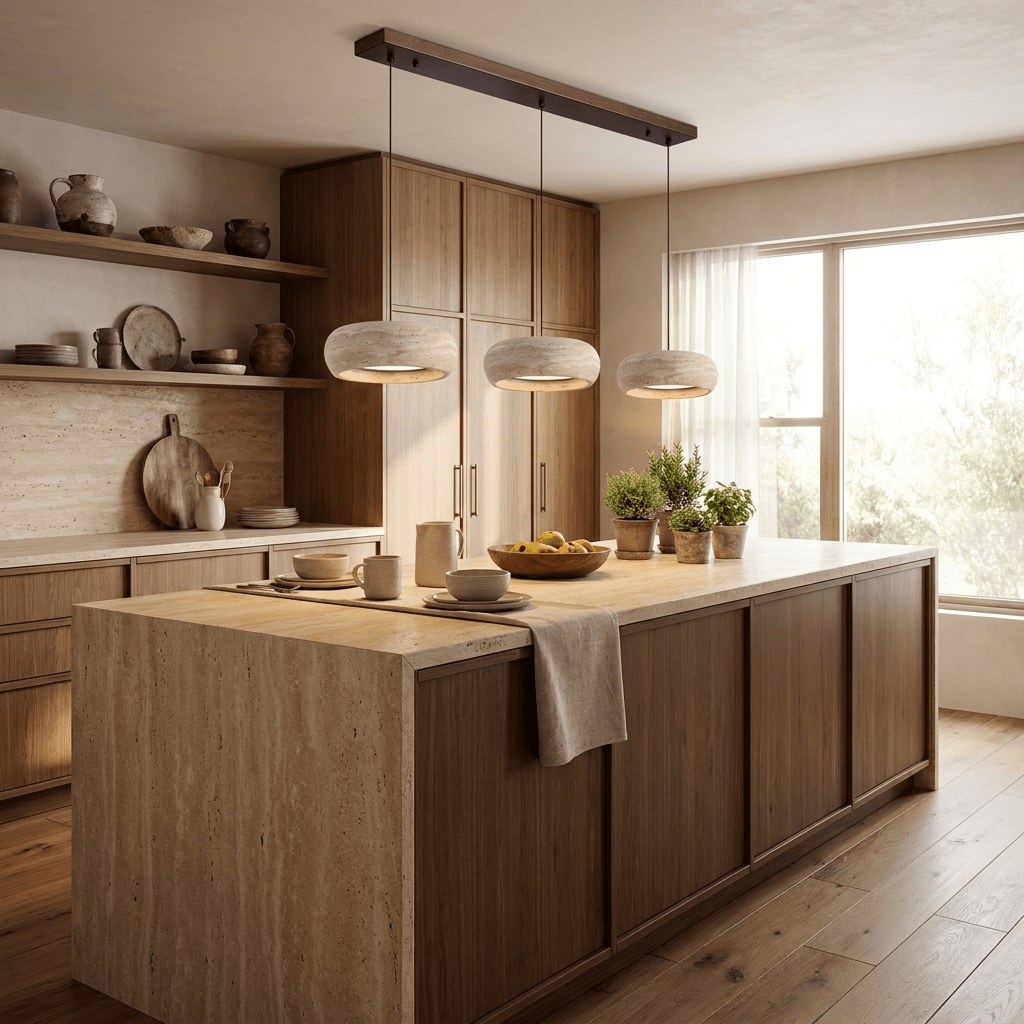 Inaela Donut Travertine Pendant Light