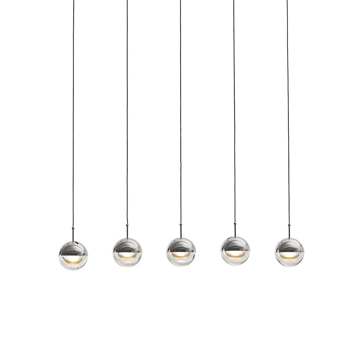 Zaneth Pendant Lamp Steel Glass Multi Drop Minimalist Staircase