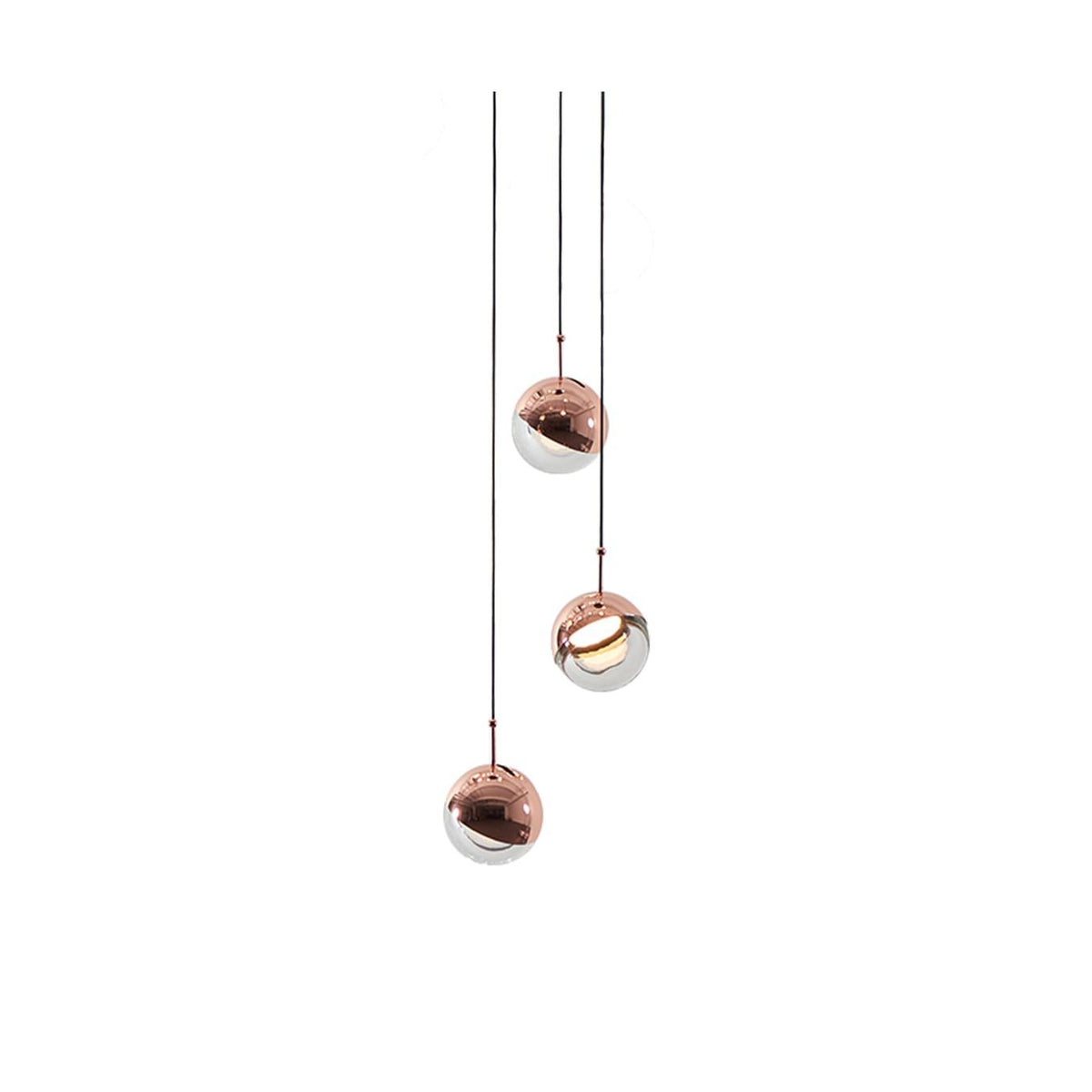 Zaneth Pendant Lamp Steel Glass Multi Drop Minimalist Staircase