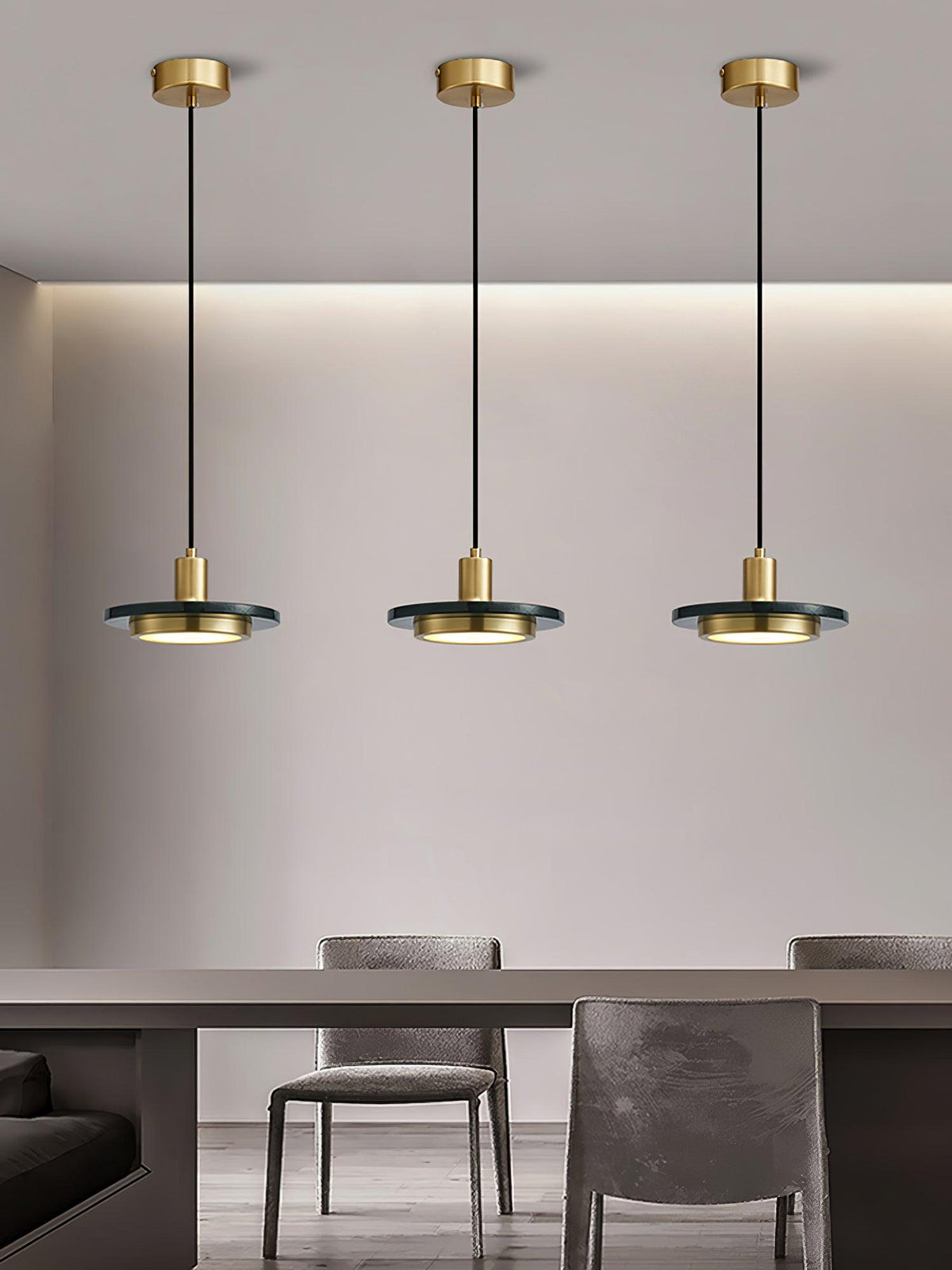 Bram Pendant Lamp Marble Double Circle Modern