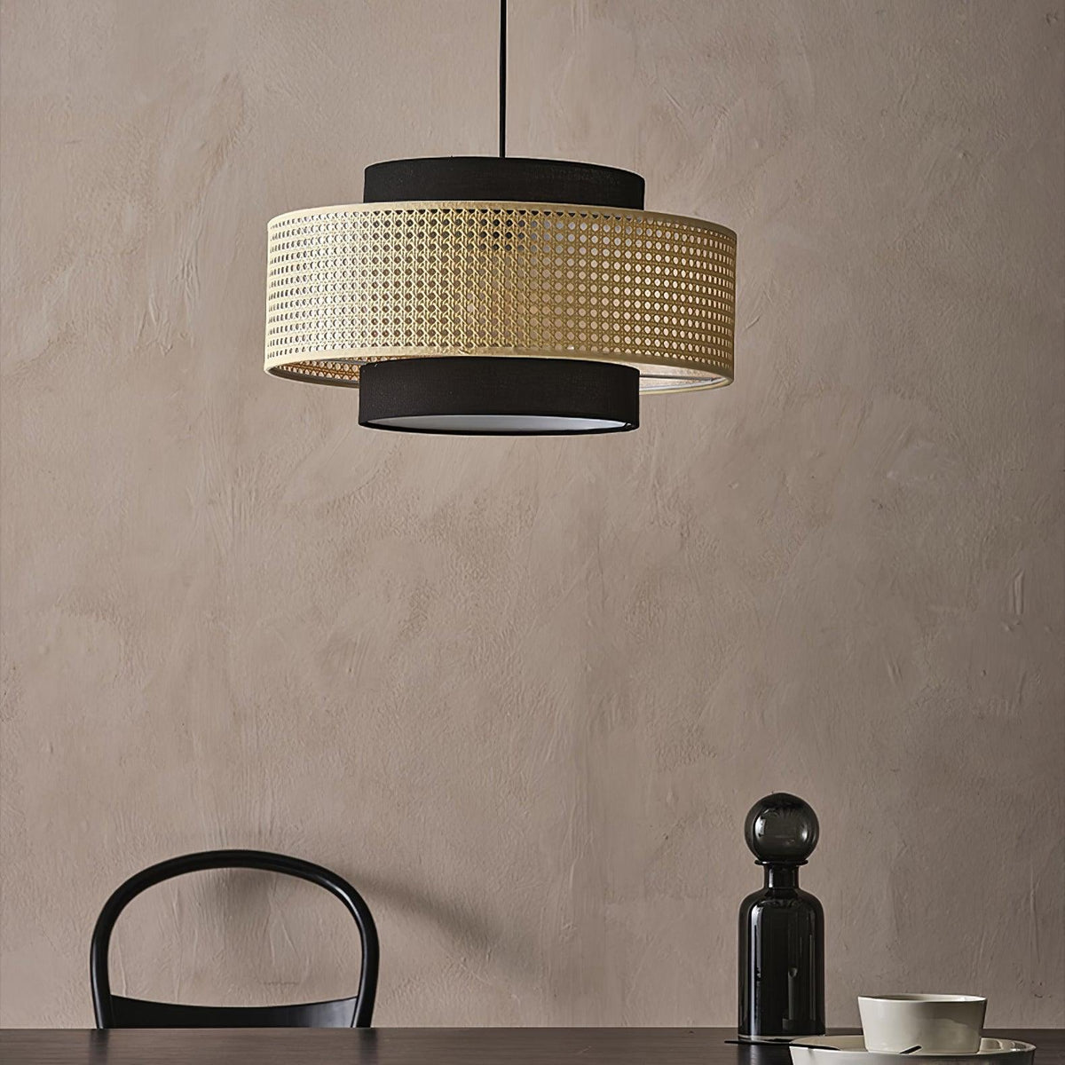 Zerither Rattan Fabric Pendant Light