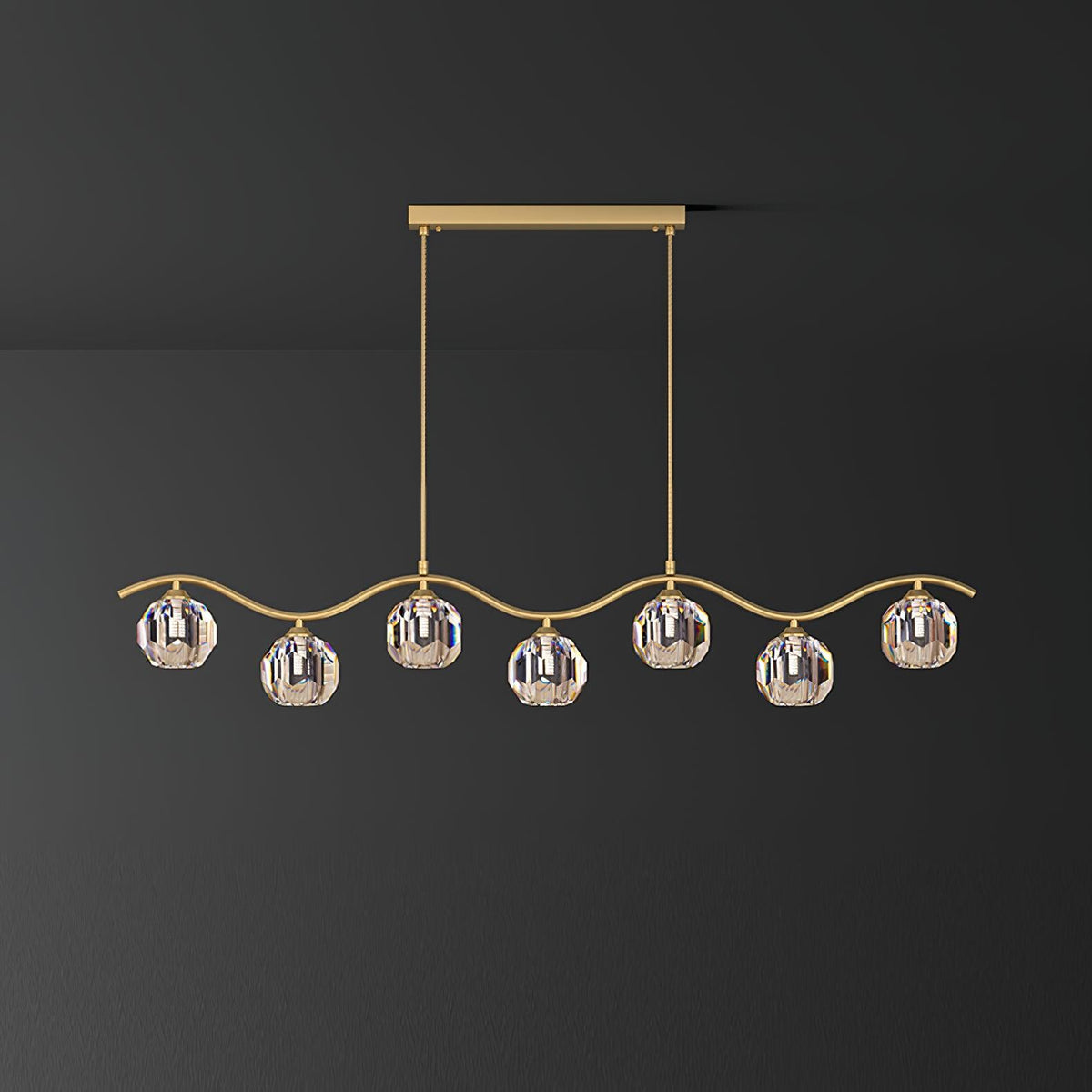 Luxenora Chandelier Copper and Crystal Geometrical
