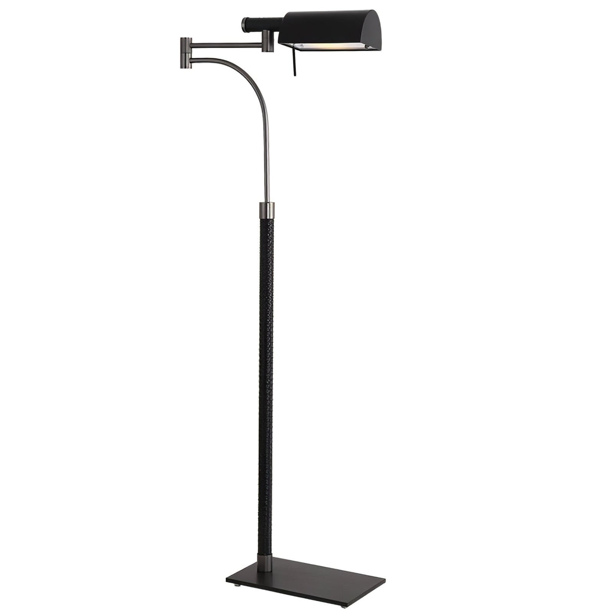 Bane Black Leather Floor Lamp