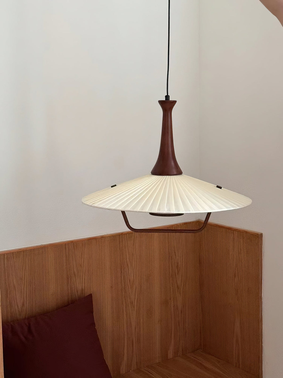 Mydorisra Traditional Classic Fabric Wood Pendant Lamp