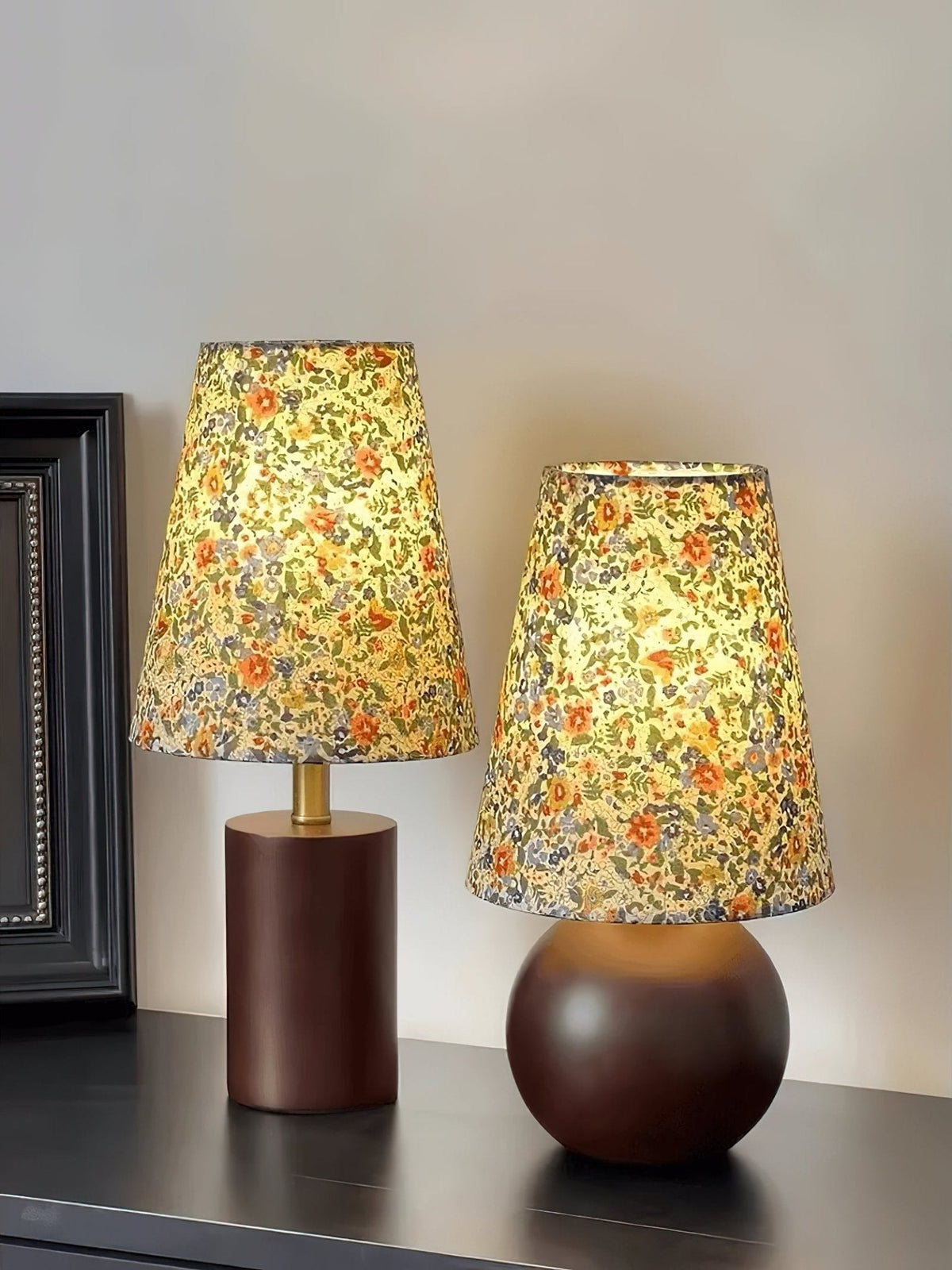 Elvivelia Vintage Wood Table Lamp