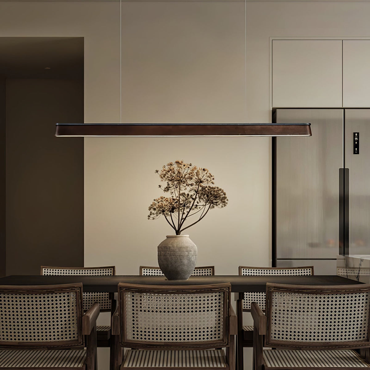 Zura Industrial Wood  Linear Pendant Lamp