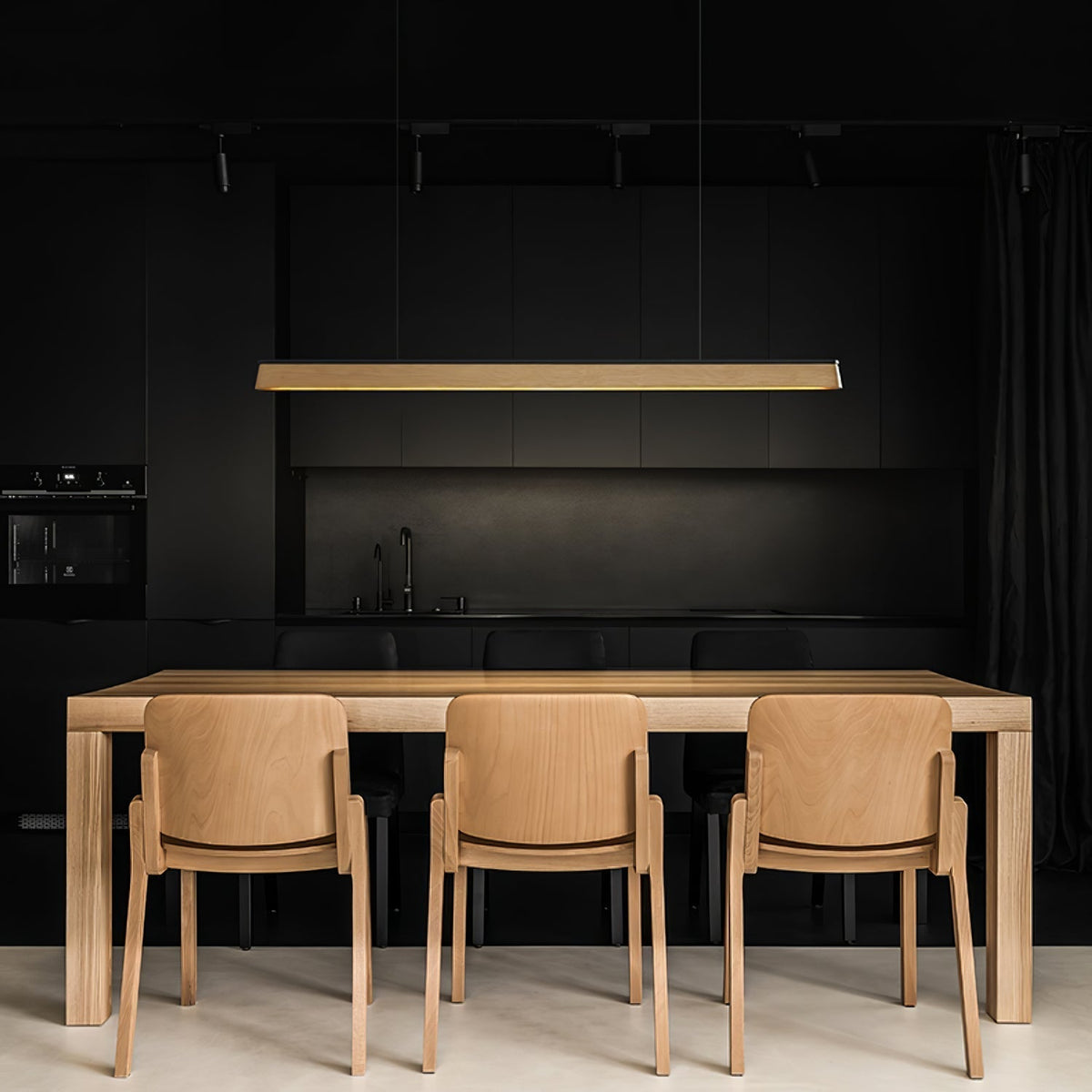 Zura Industrial Wood  Linear Pendant Lamp