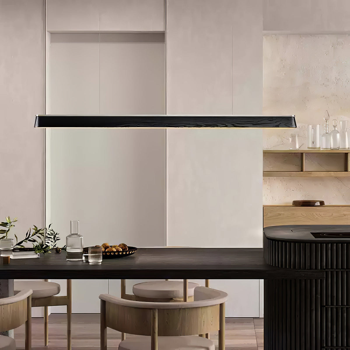 Zura Industrial Wood  Linear Pendant Lamp
