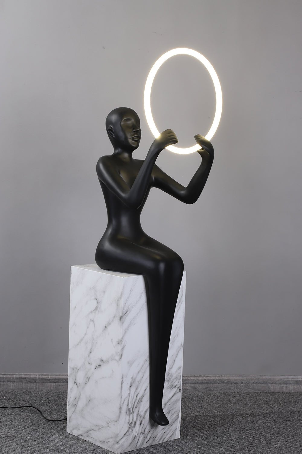 Orelaielle Sculptural Black Floor Lamp