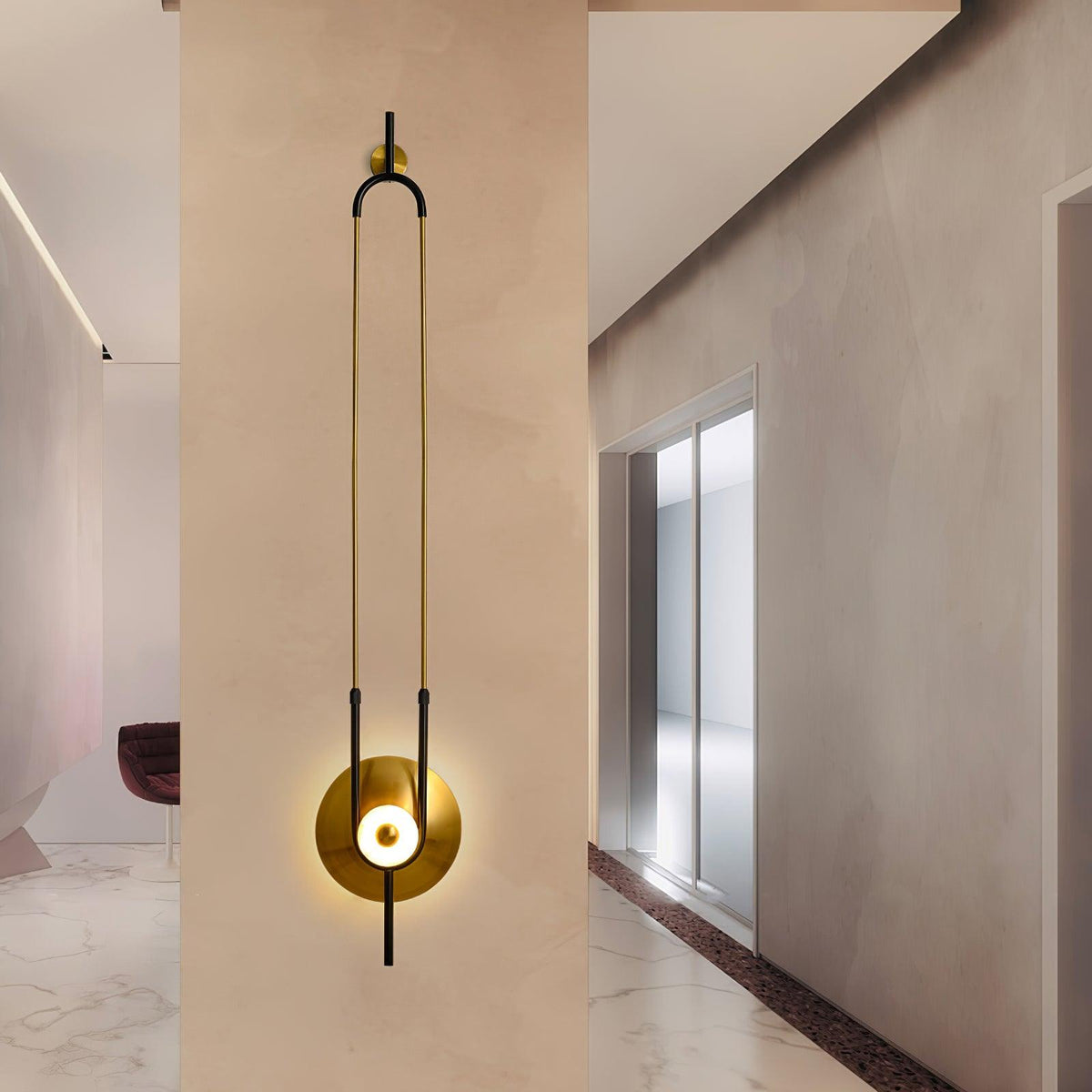 Ivory Modern Minimalist Ring Marble Wall Light