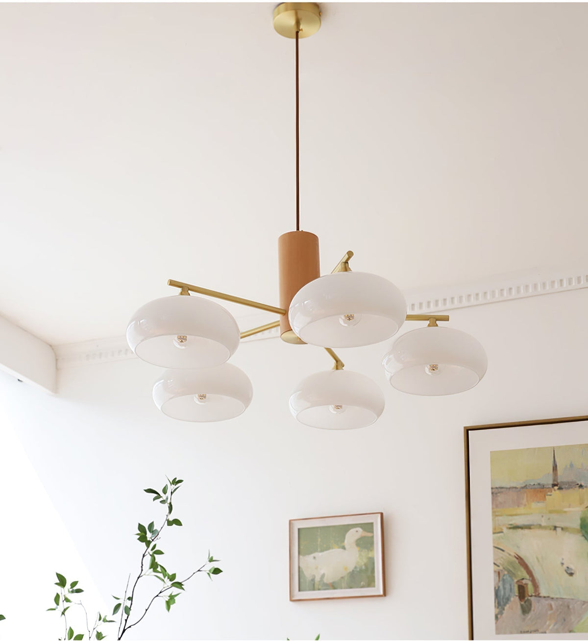 Ivor Glass Persimmon Chandeliers