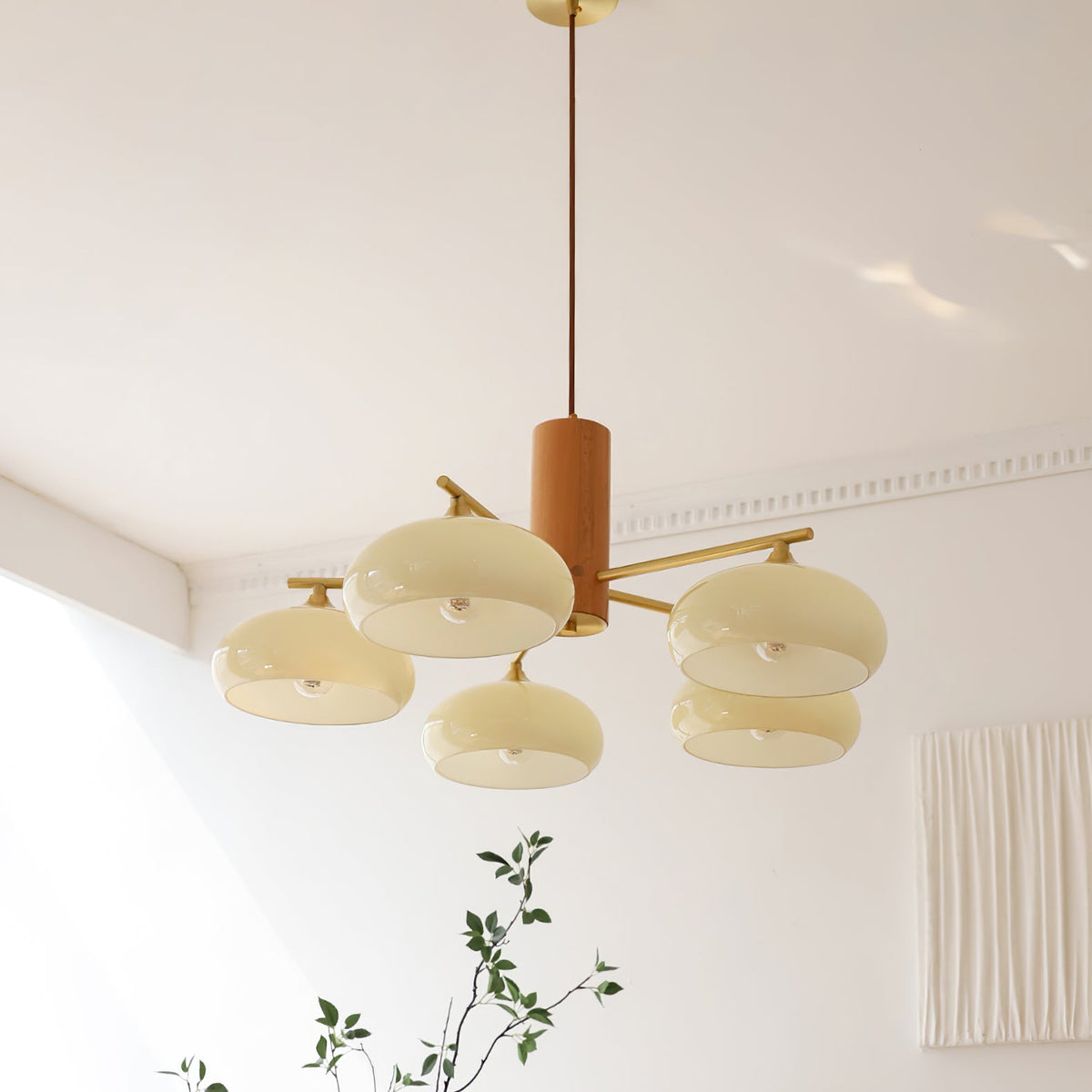 Ivor Glass Persimmon Chandeliers