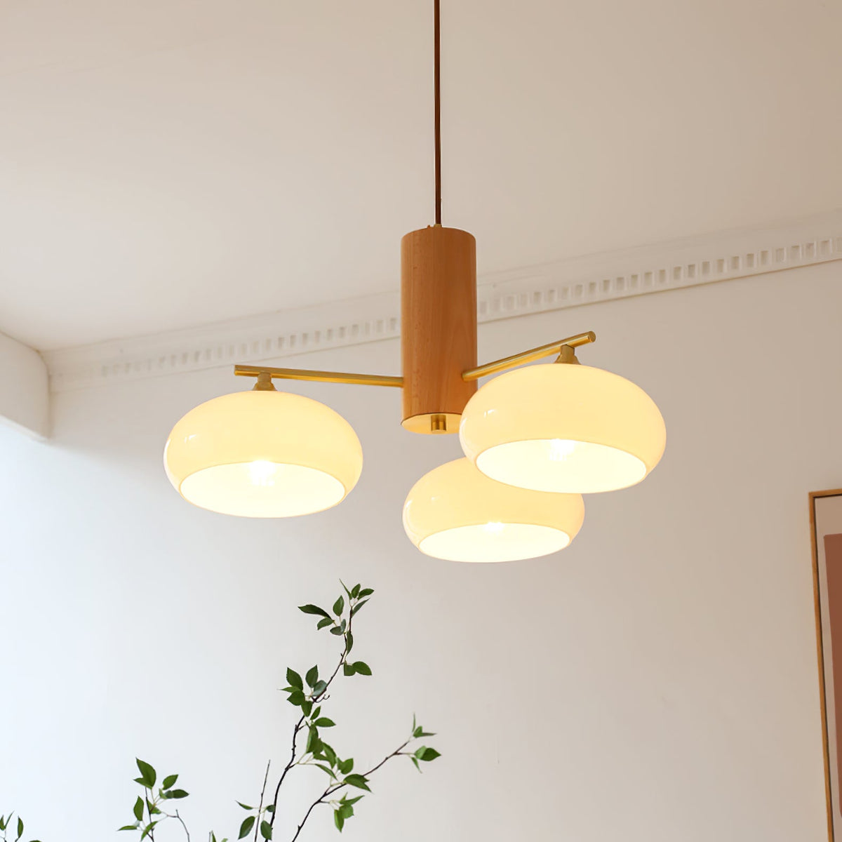 Ivor Glass Persimmon Chandeliers
