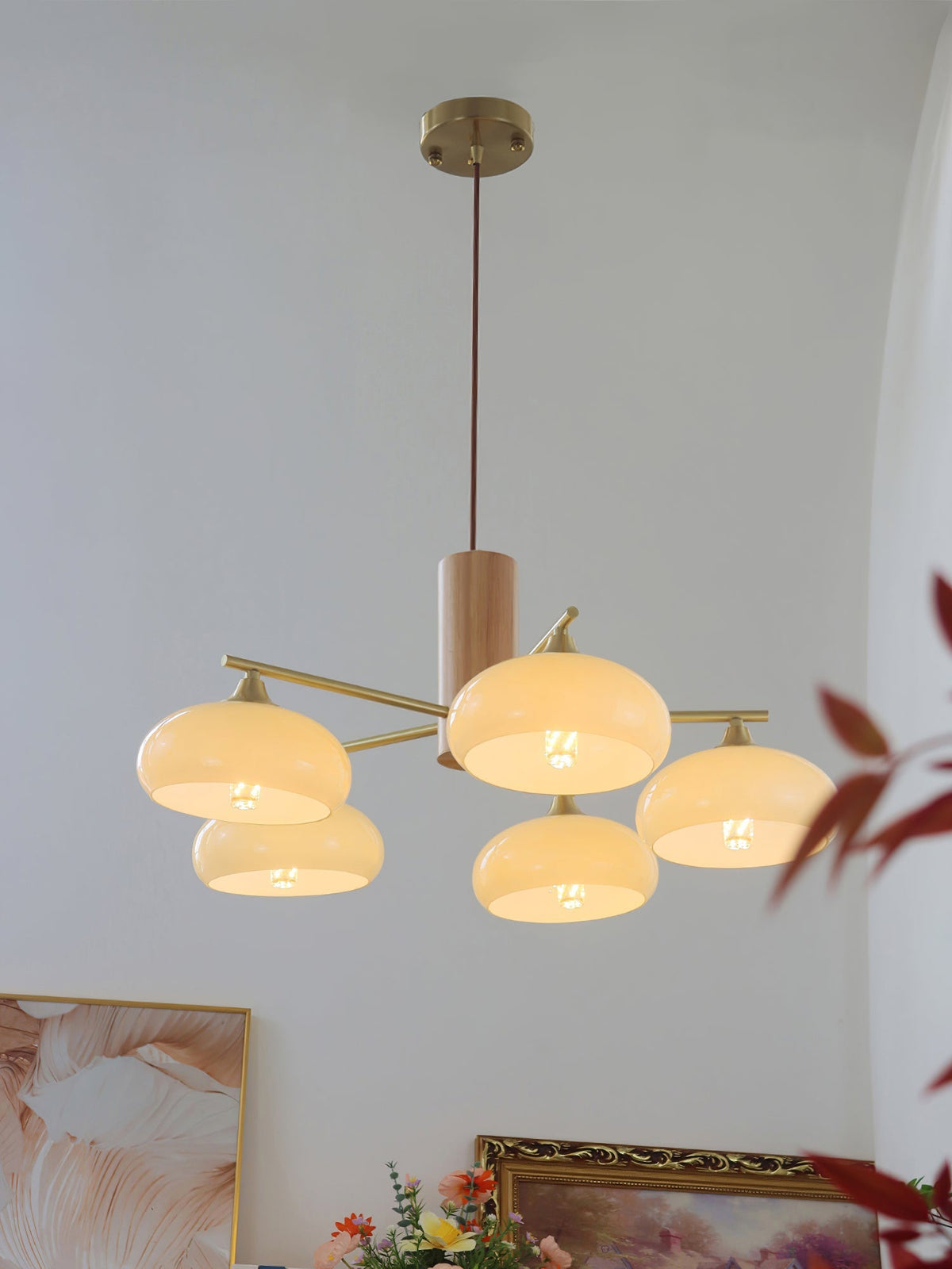 Yado Elliptical Persimmon Chandelier