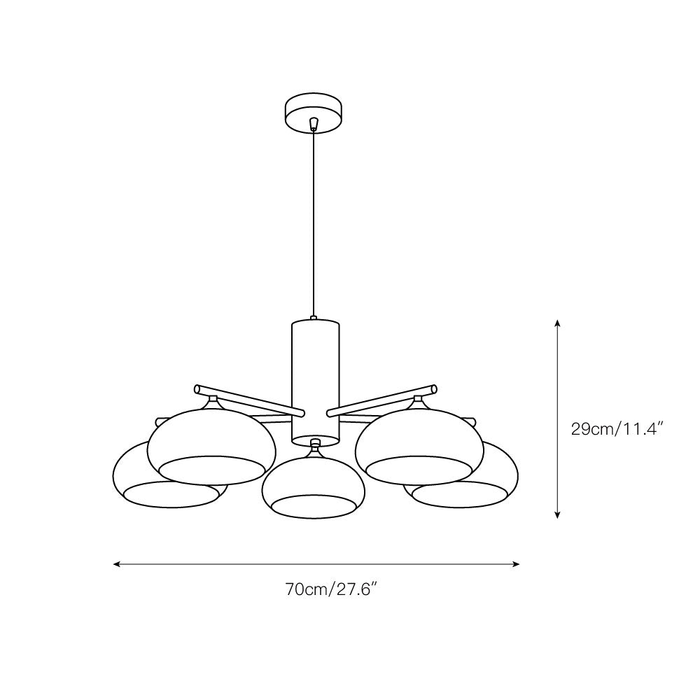 Yado Elliptical Persimmon Chandelier