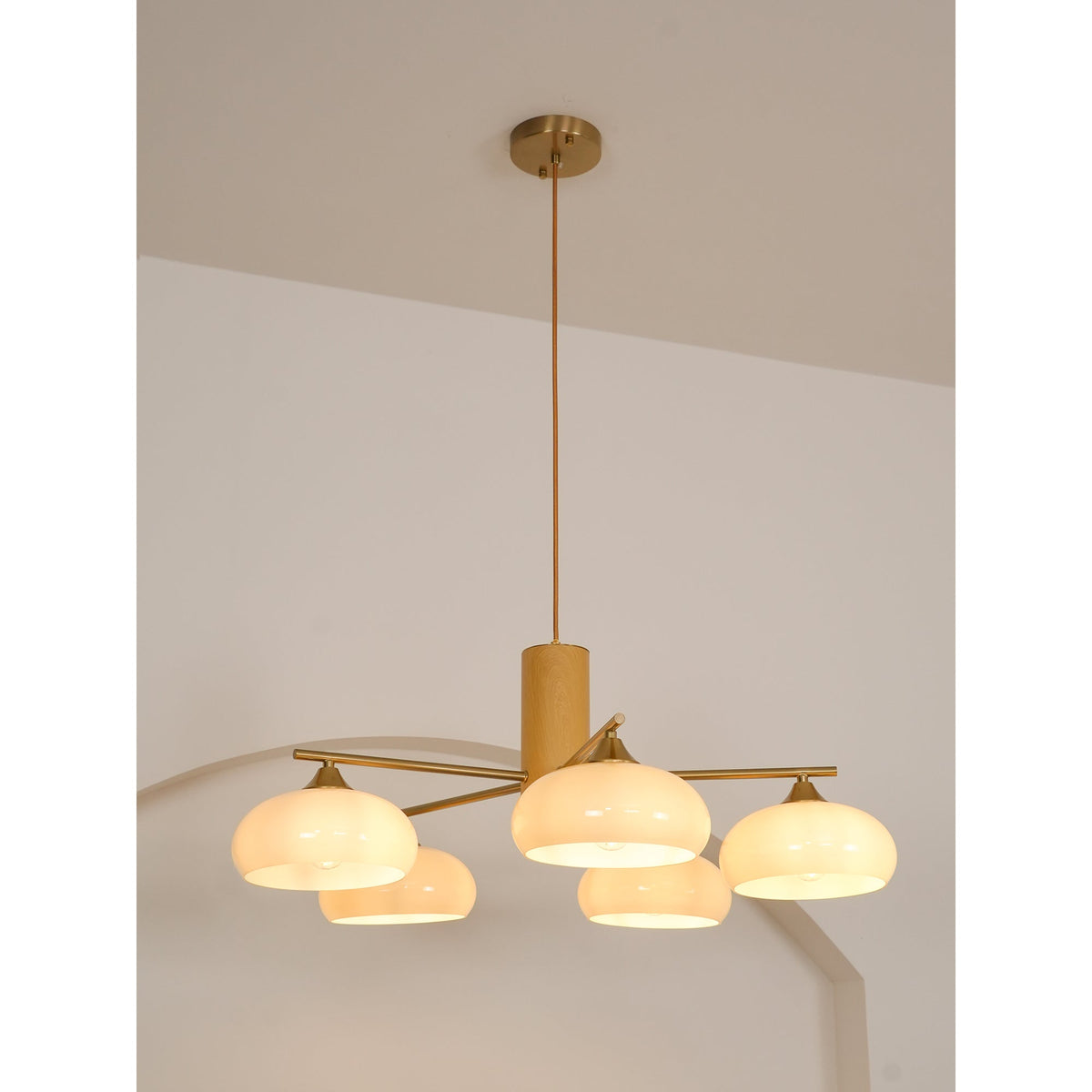 Yado Elliptical Persimmon Chandelier