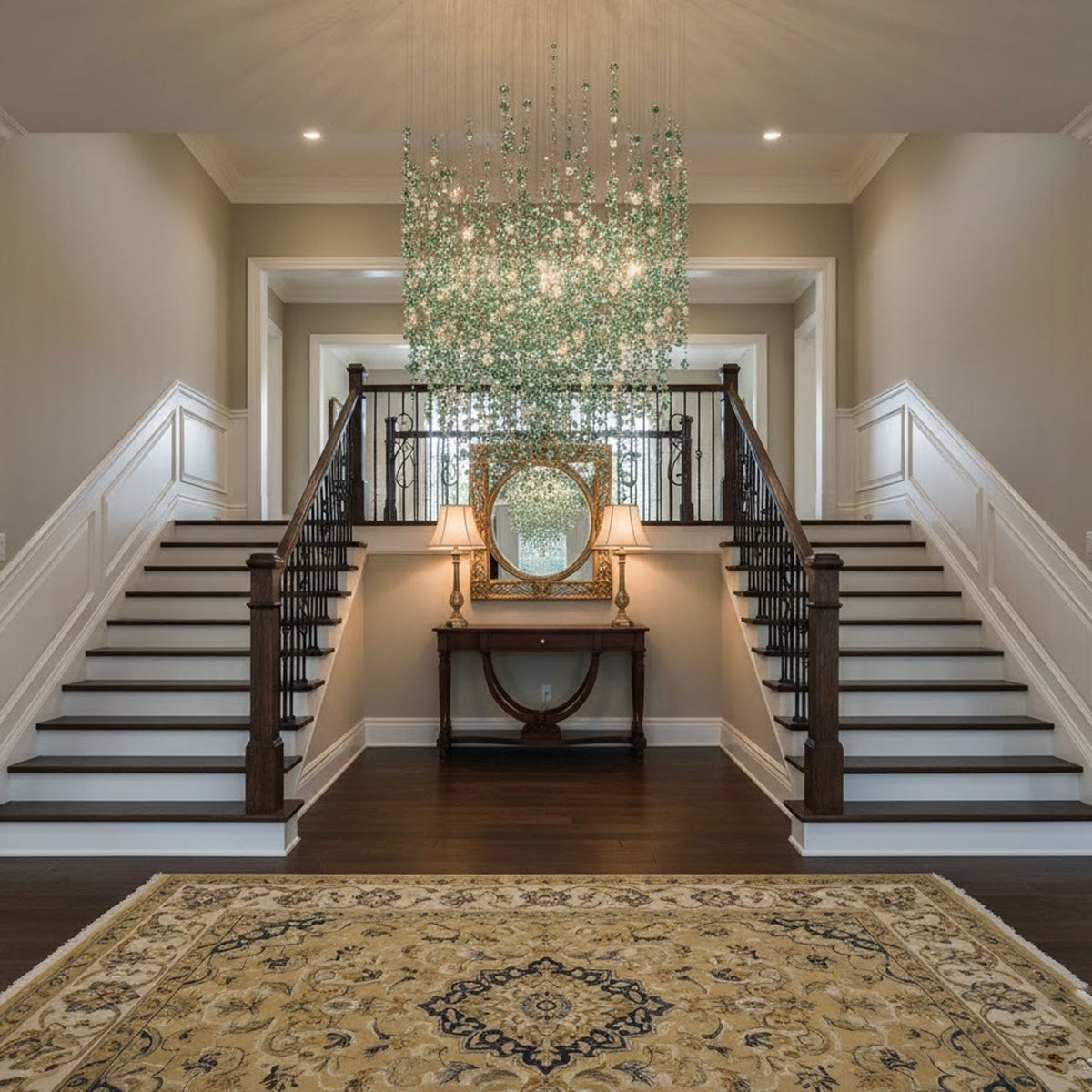 Rainfall Crystal Emerald Green Clear Customize Chandelier