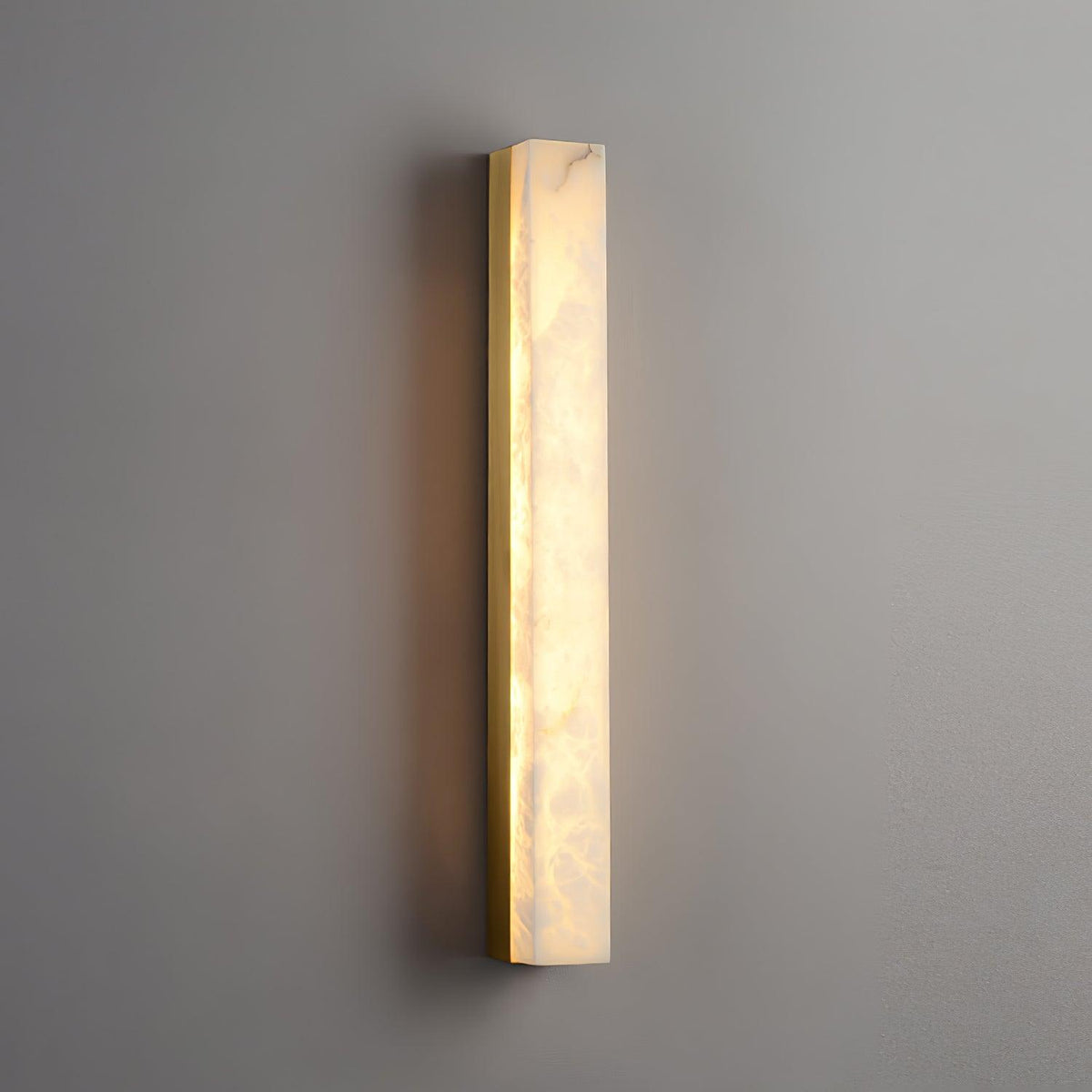 Quill Brass Alabaster Wall Lamp