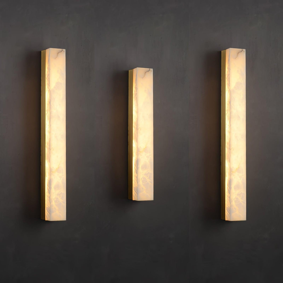 Colette Linear Brass Alabaster Wall Lamp