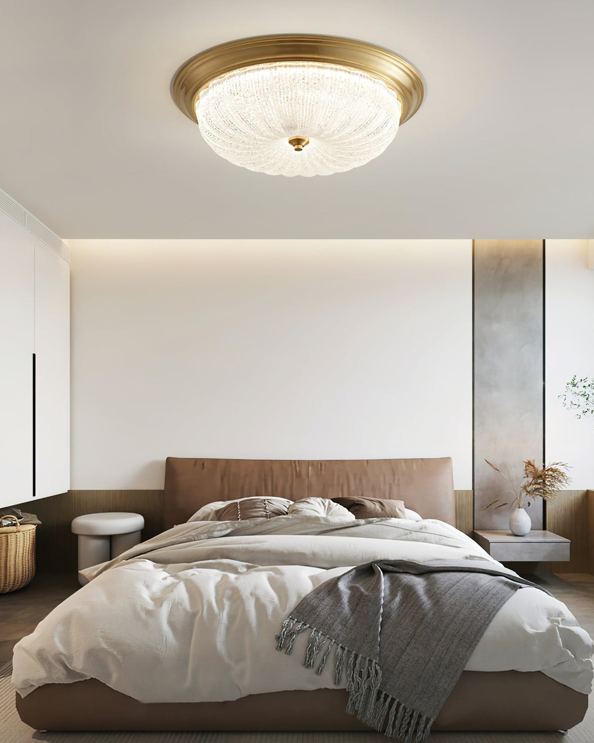 Nyrinis Traditional Classic Brass Glass Ceiling Light