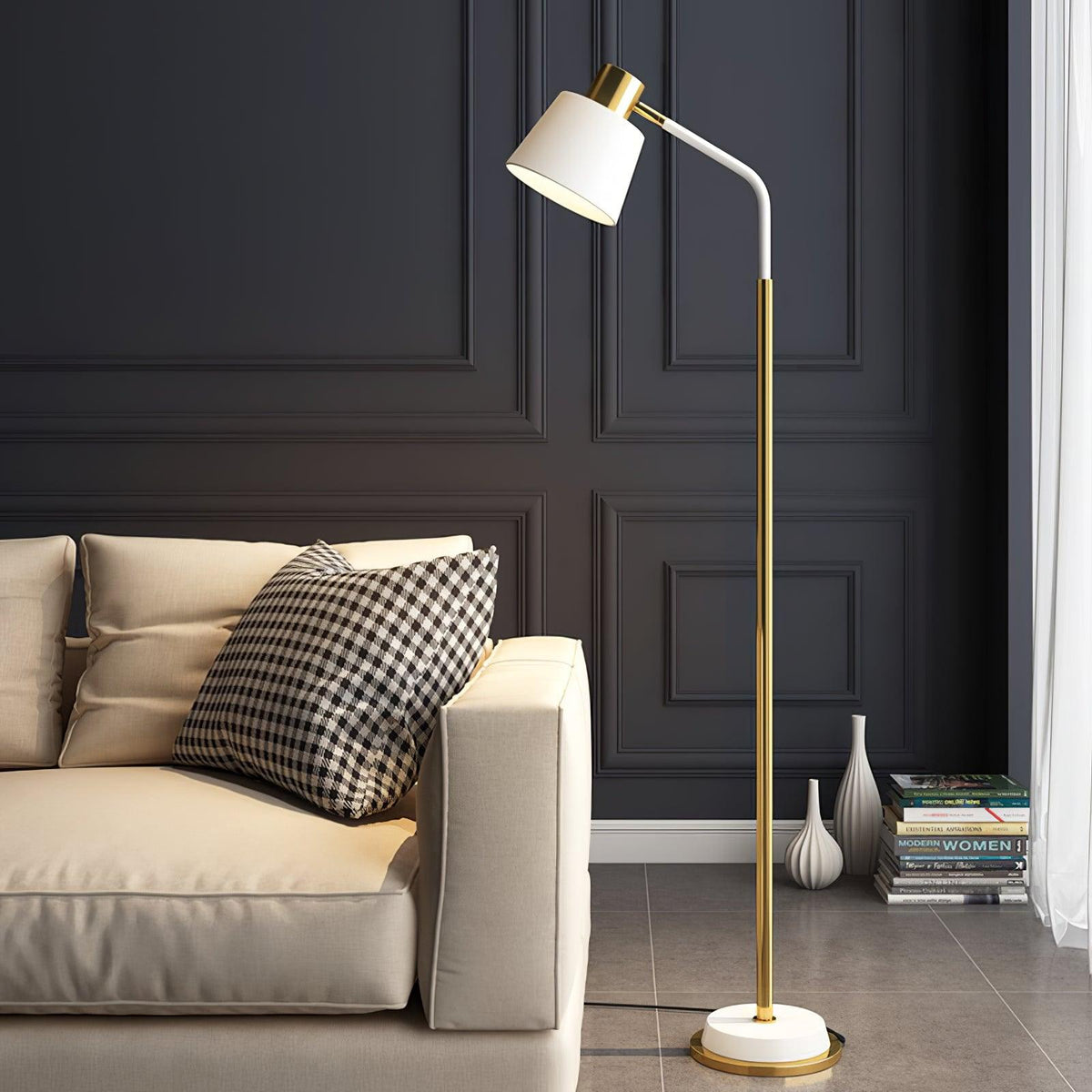 Xildas Black & Gold Minimalistic Floor Lamp