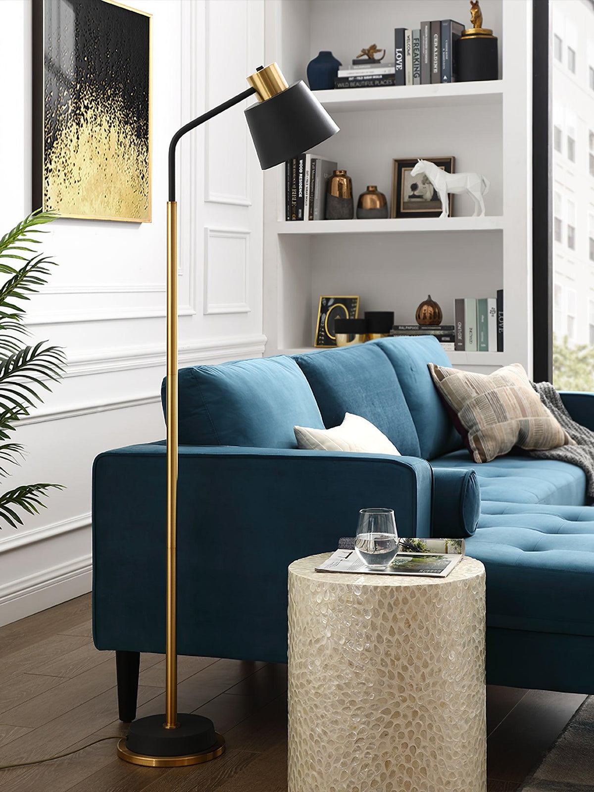 Xildas Black & Gold Minimalistic Floor Lamp