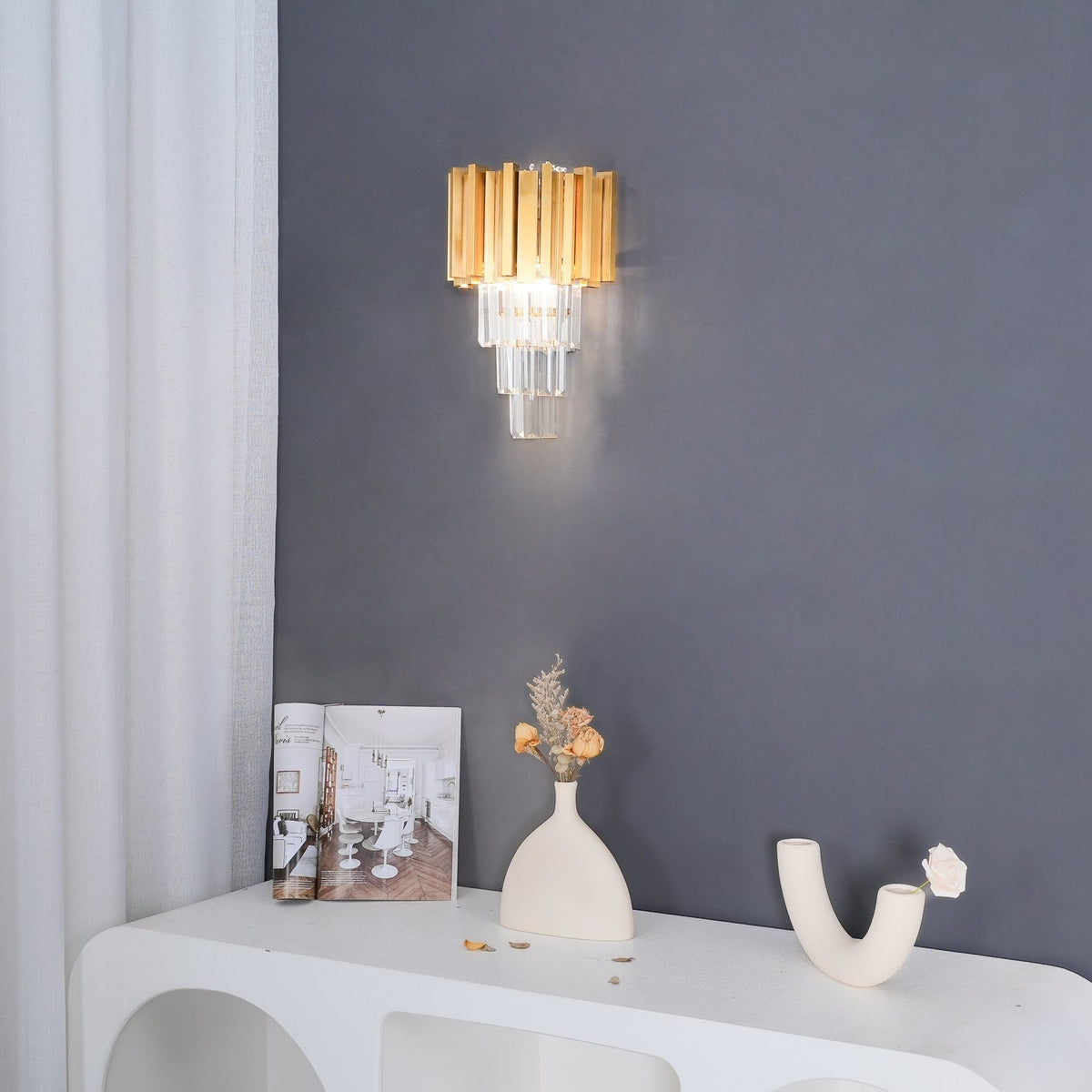 Vevyniel Postmodern Luxury Empire Crystal Wall Lamp