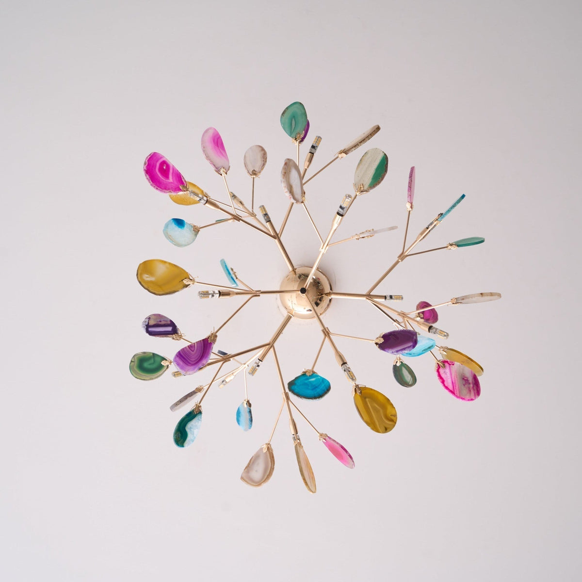 Ulenor Chandelier Colorful Leaf Gilded Arms