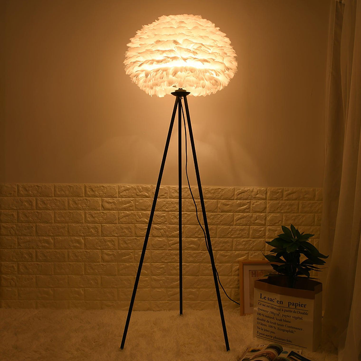 Ivthaar Organic Feather Floor Lamp