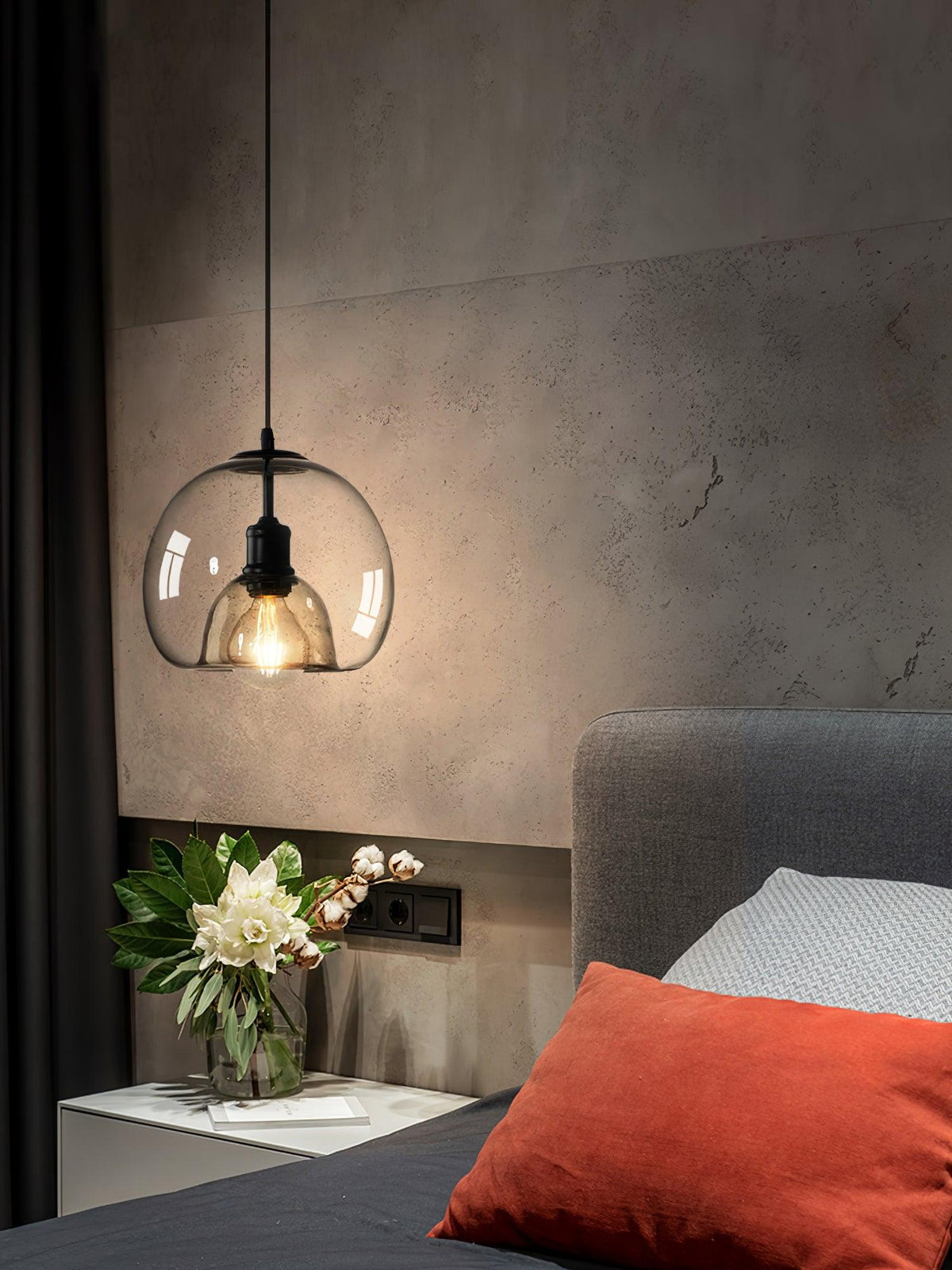 Qev Nordic Art Pearl Glass Pendant Lamp