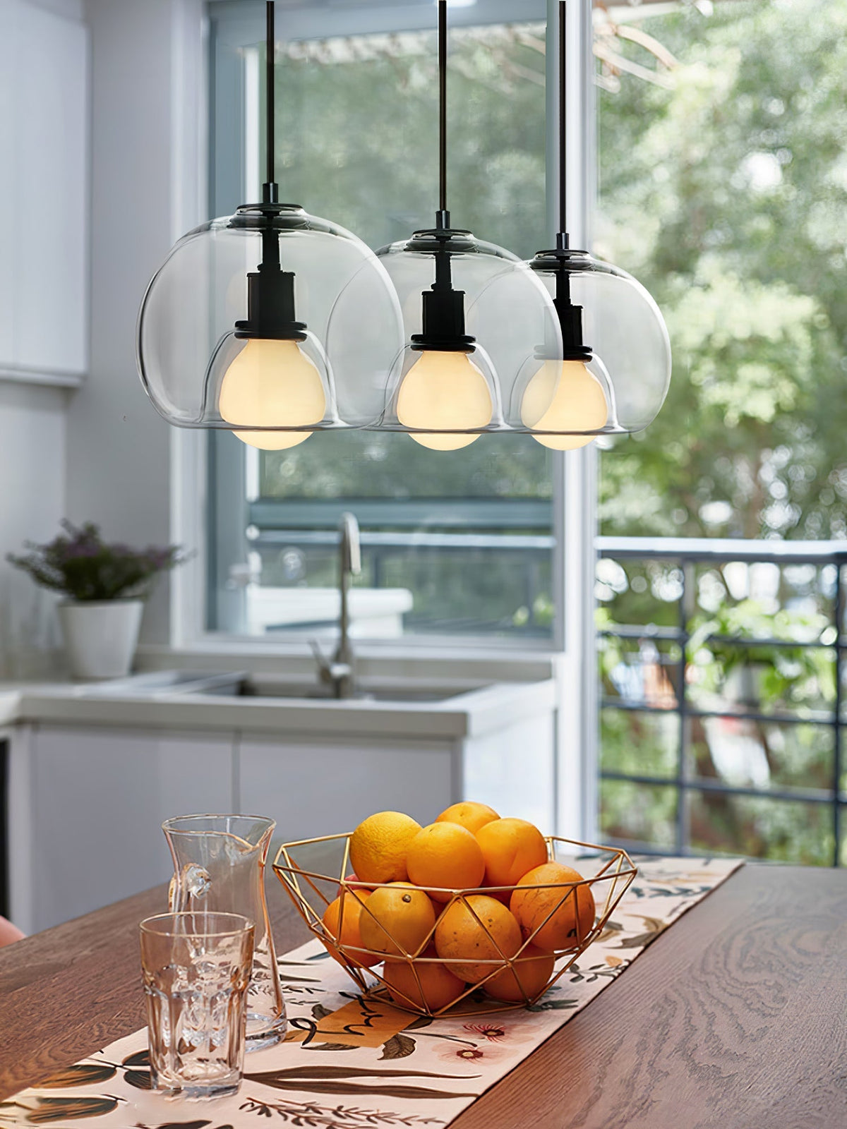 Neritha Glass Contemporary Pendant Light
