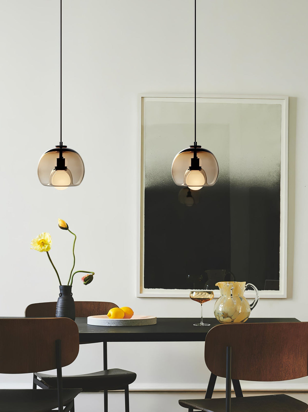 Neritha Glass Contemporary Pendant Light
