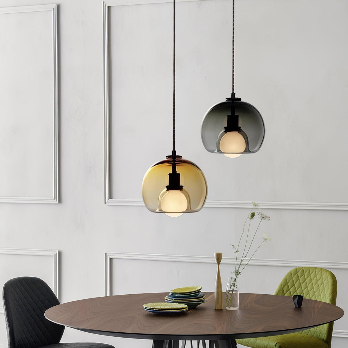 Neritha Glass Contemporary Pendant Light