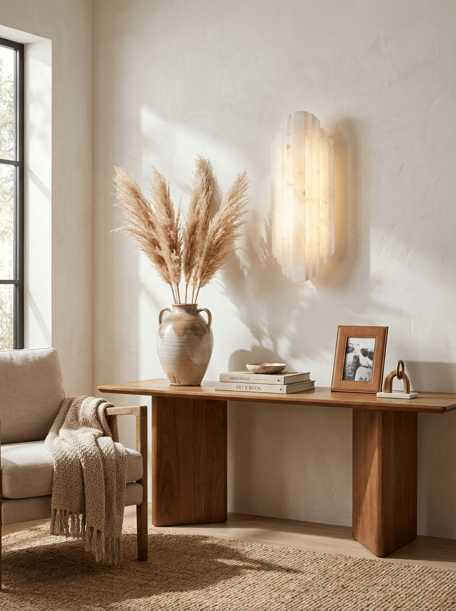 Idasha Alabaster Indoor Wall Light