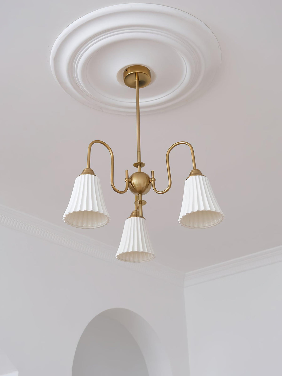 Mireine Chandelier Esther Ceramic Pleated Modern