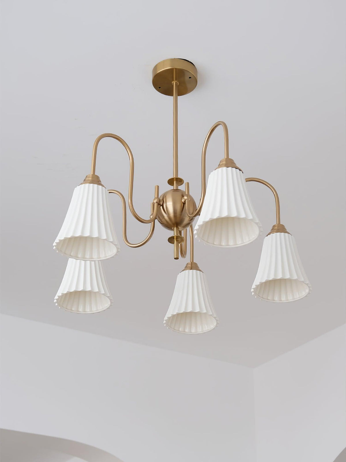 Mireine Chandelier Esther Ceramic Pleated Modern