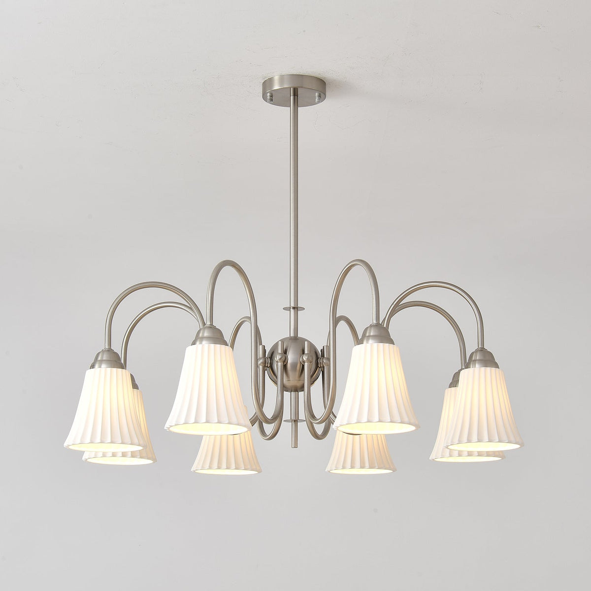 Mireine Chandelier Esther Ceramic Pleated Modern