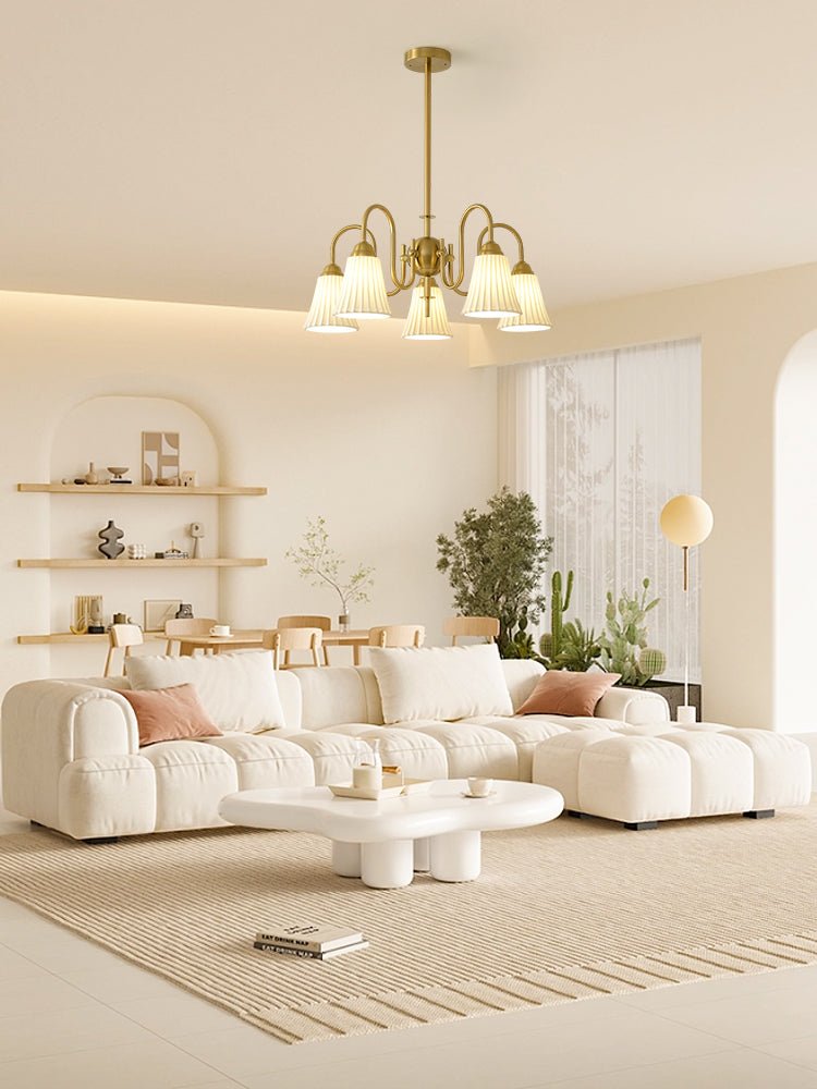 Mireine Chandelier Esther Ceramic Pleated Modern