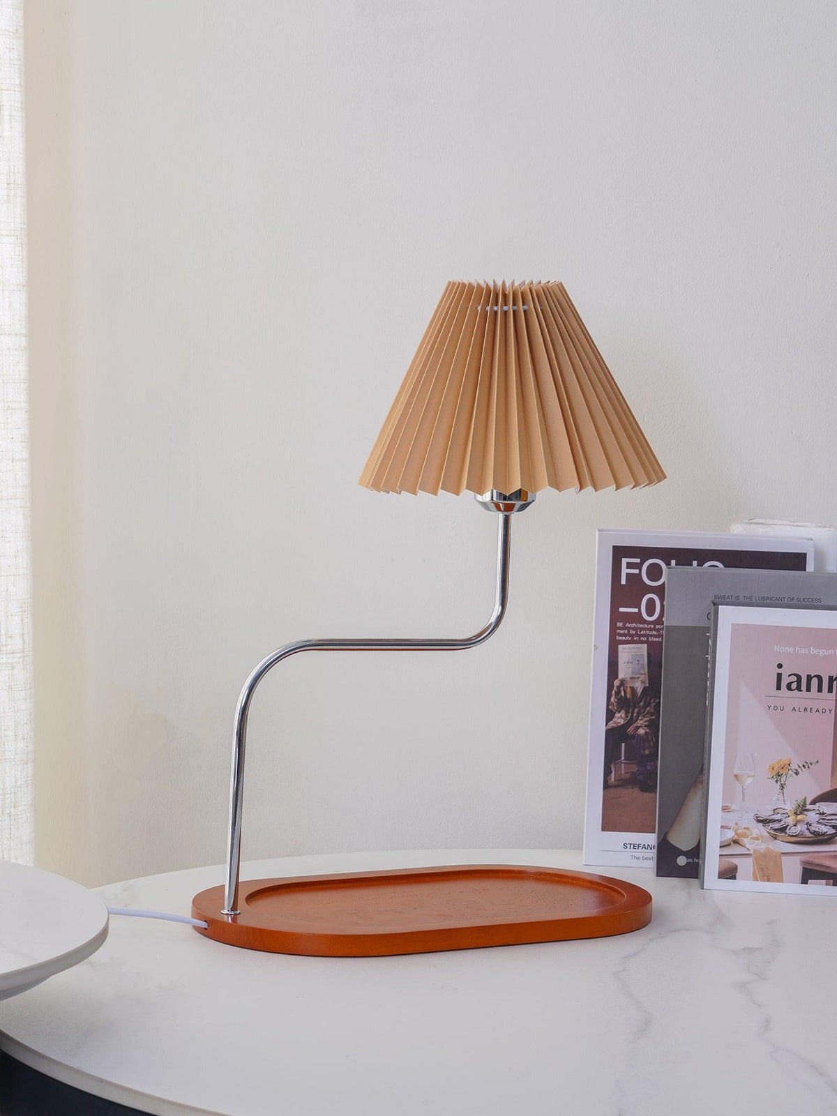 Ornelle Wood Fabric Artistic Table Lamp