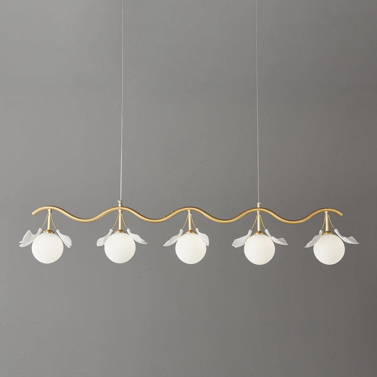 Hunell Floral Brass Chandelier