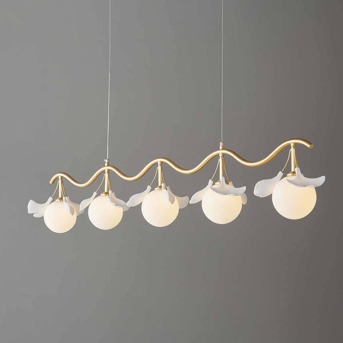 Hunell Floral Brass Chandelier