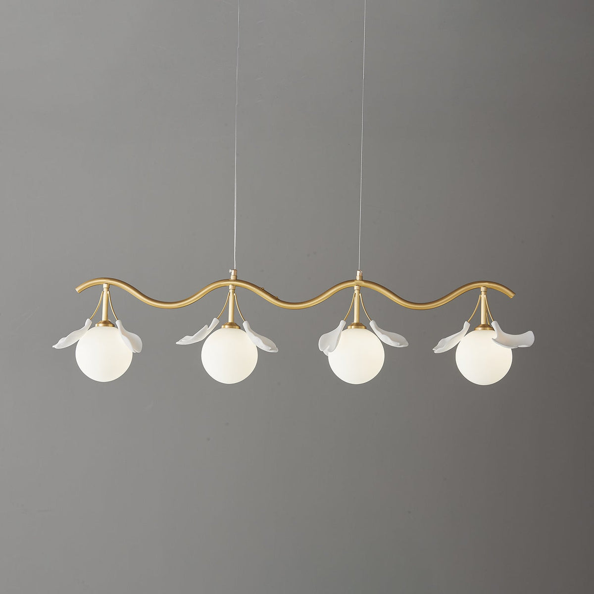 Hunell Floral Brass Chandelier